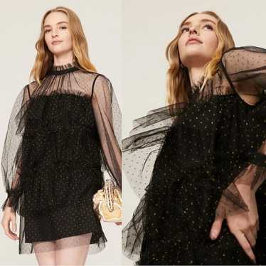 Adam Lippes Collective Black Tulle Mini Dress