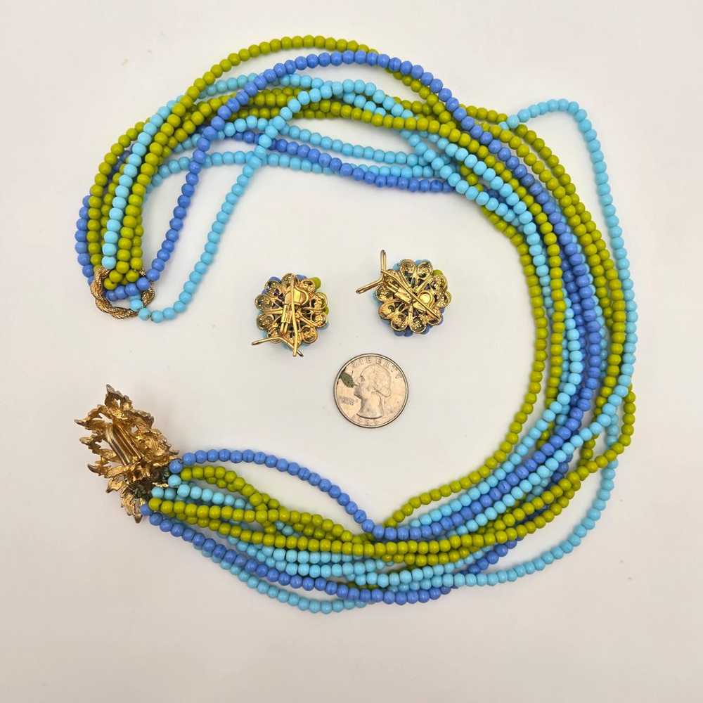 Judith McCann Necklace Earring Set Glass Beaded F… - image 3