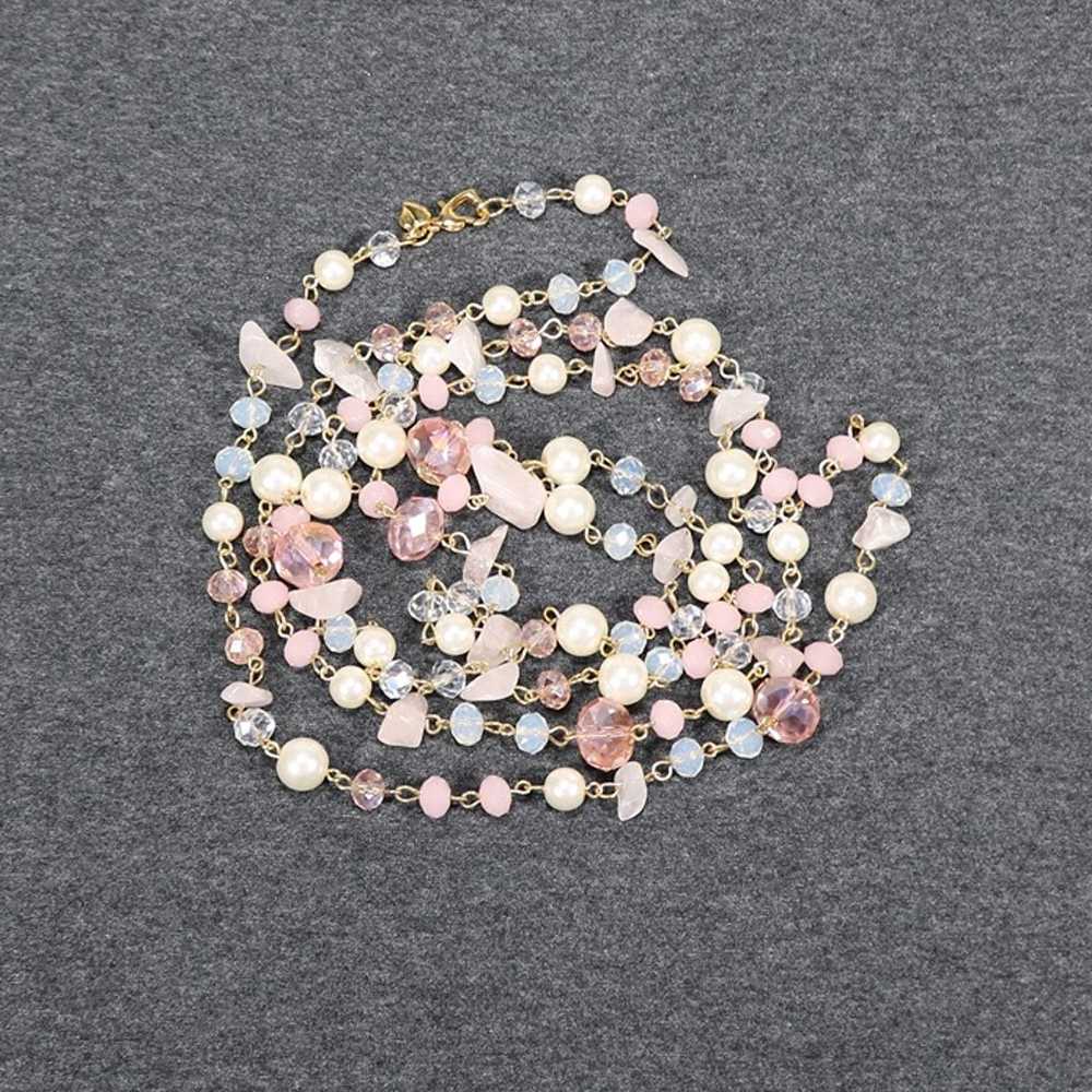 vintage jewelry Carolee pink quartz crystal beade… - image 2