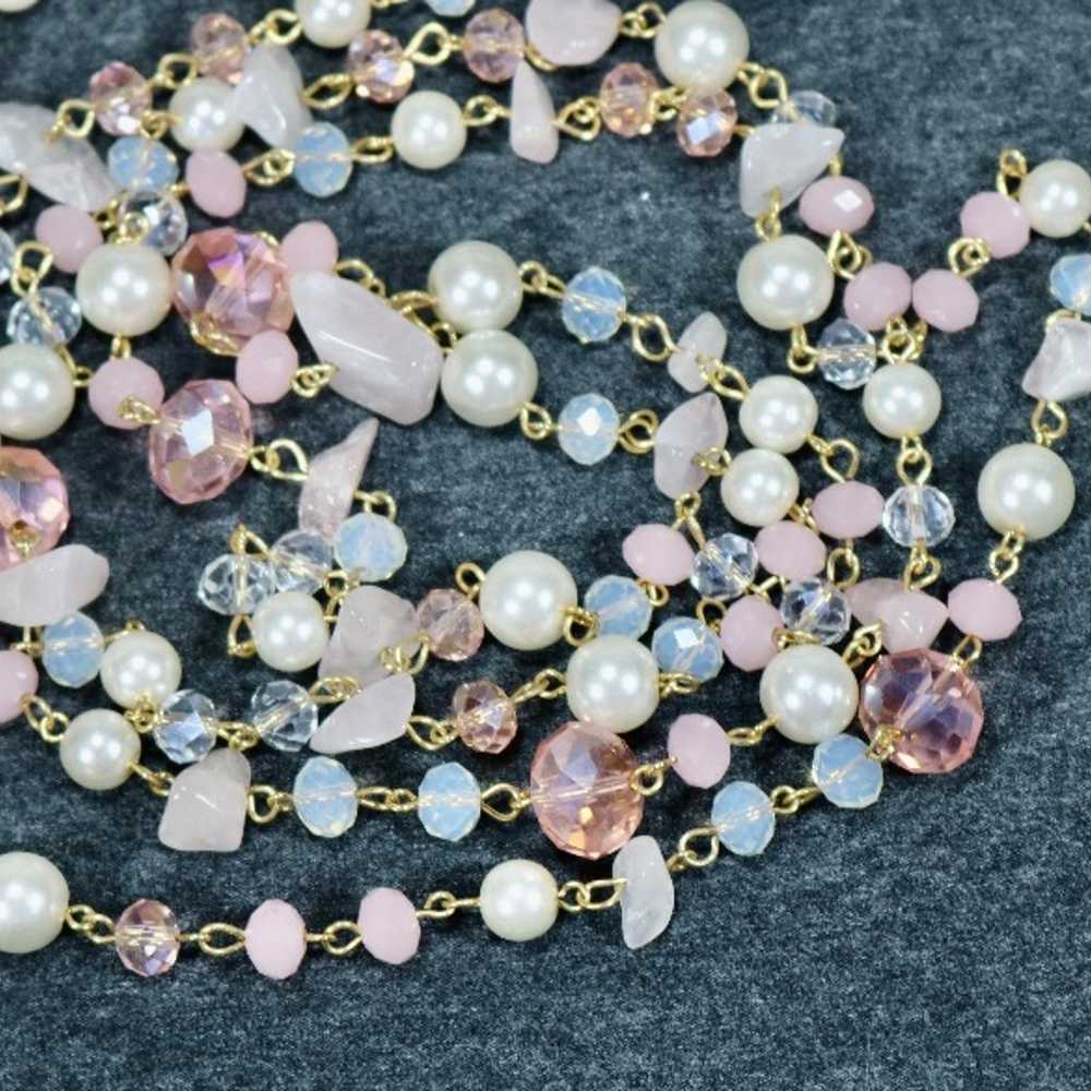 vintage jewelry Carolee pink quartz crystal beade… - image 5