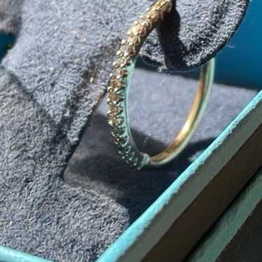 Single diamond gold hoop