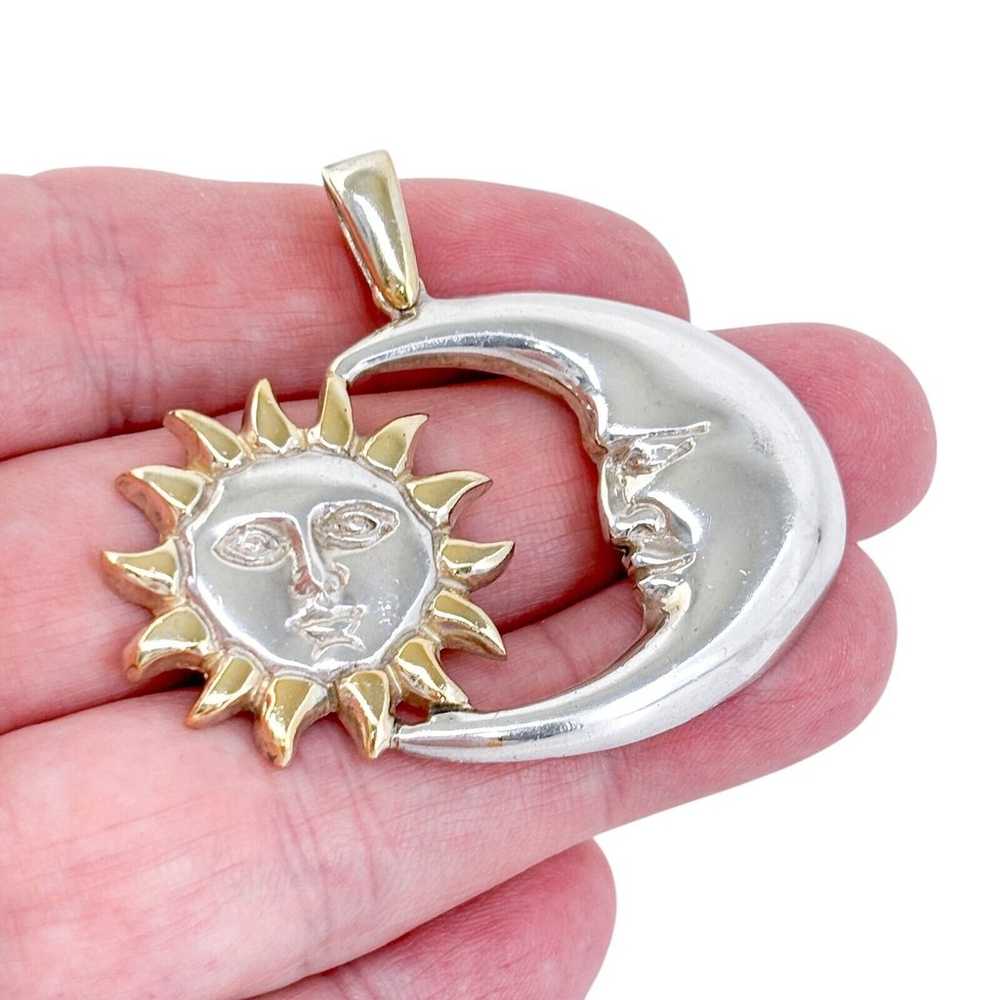 Vintage Mexico Sterling Silver 925 Sun and Moon P… - image 1