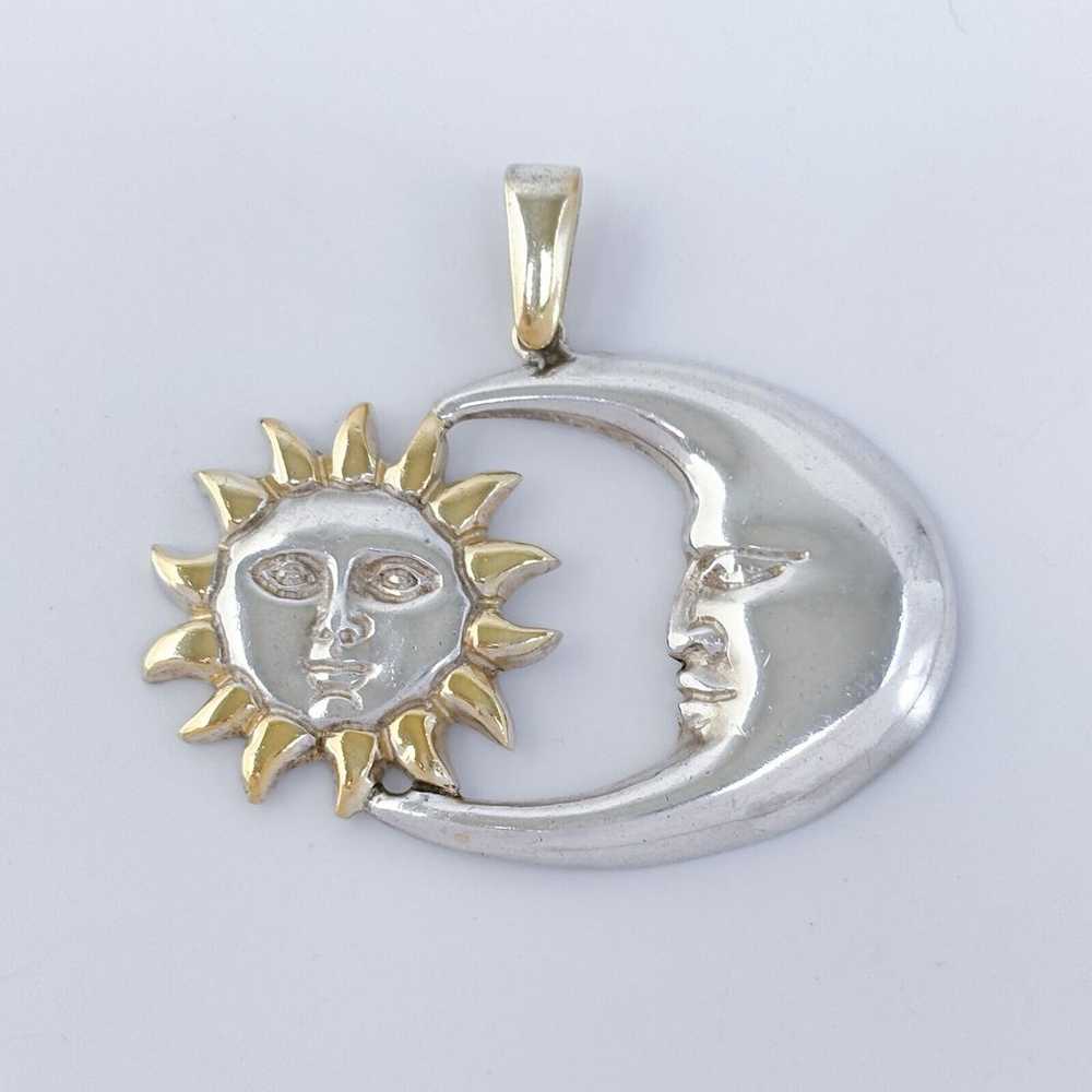 Vintage Mexico Sterling Silver 925 Sun and Moon P… - image 2