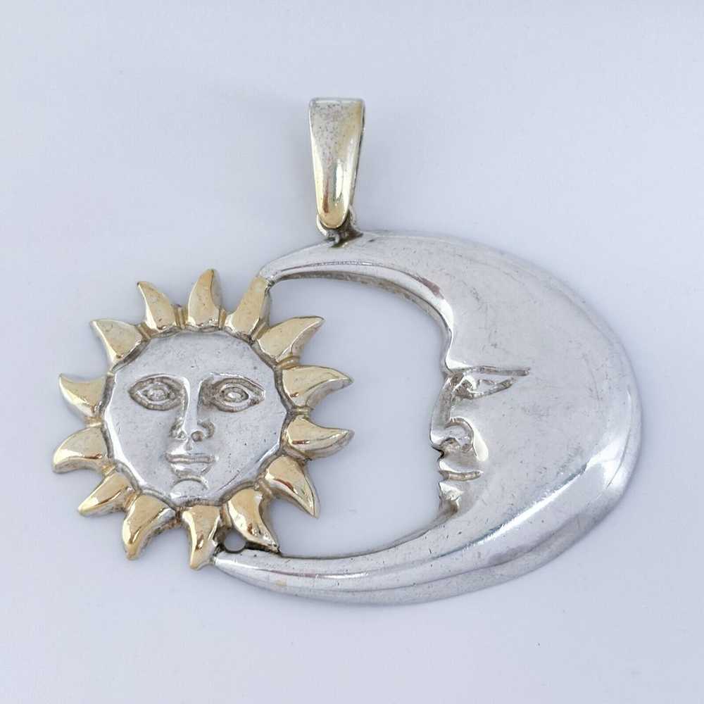 Vintage Mexico Sterling Silver 925 Sun and Moon P… - image 3