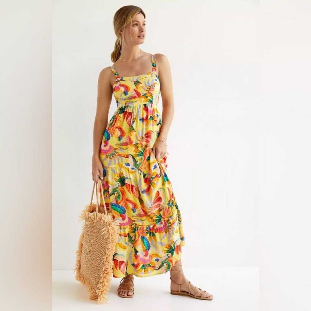 Farm Rio Anthropologie Textured Tropical Maxi Dre… - image 1