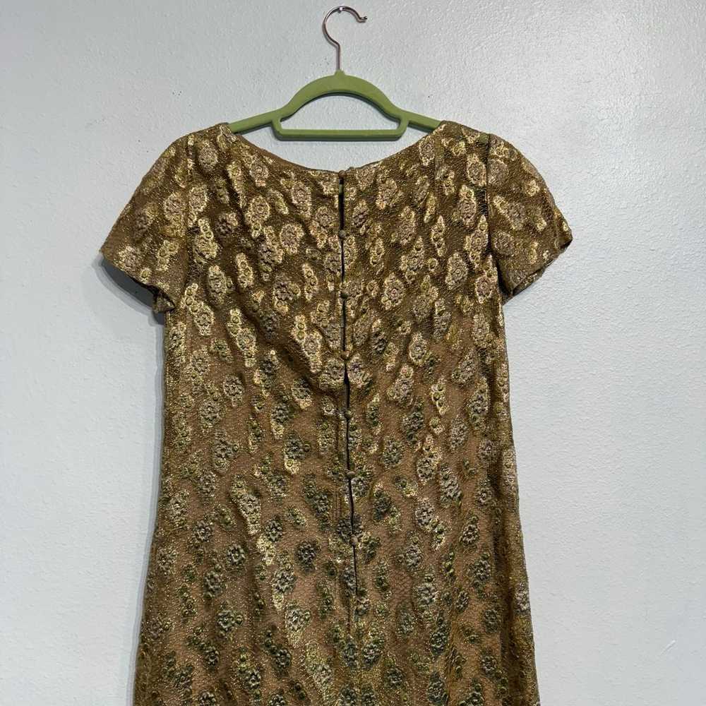 Malcolm Starr Gold Ornate Lace 60's Vintage Eveni… - image 5