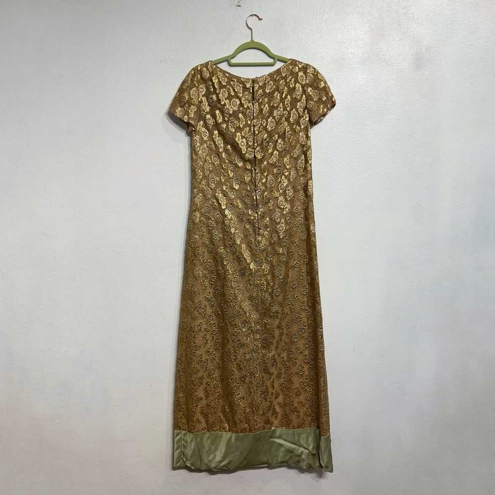 Malcolm Starr Gold Ornate Lace 60's Vintage Eveni… - image 6