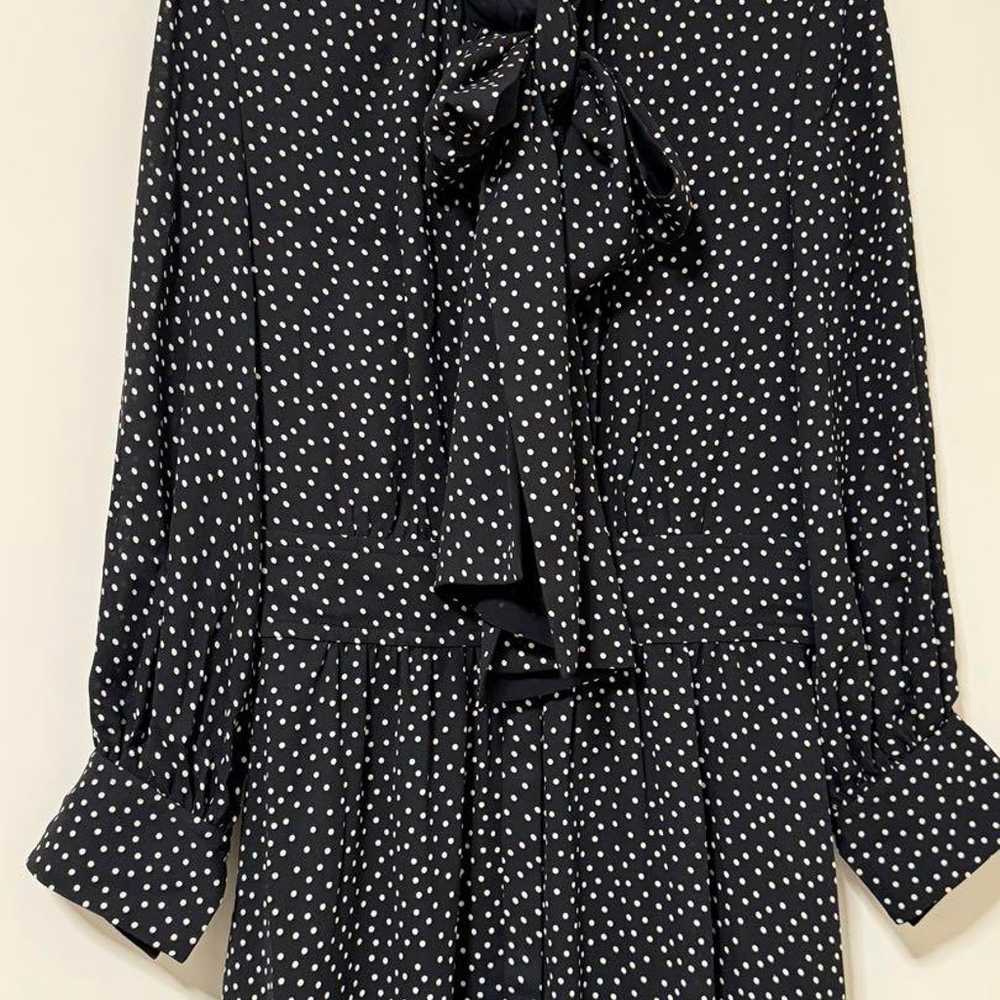 ANAYI Random Dot Pattern Bow Tie One-Piece Dress - image 4