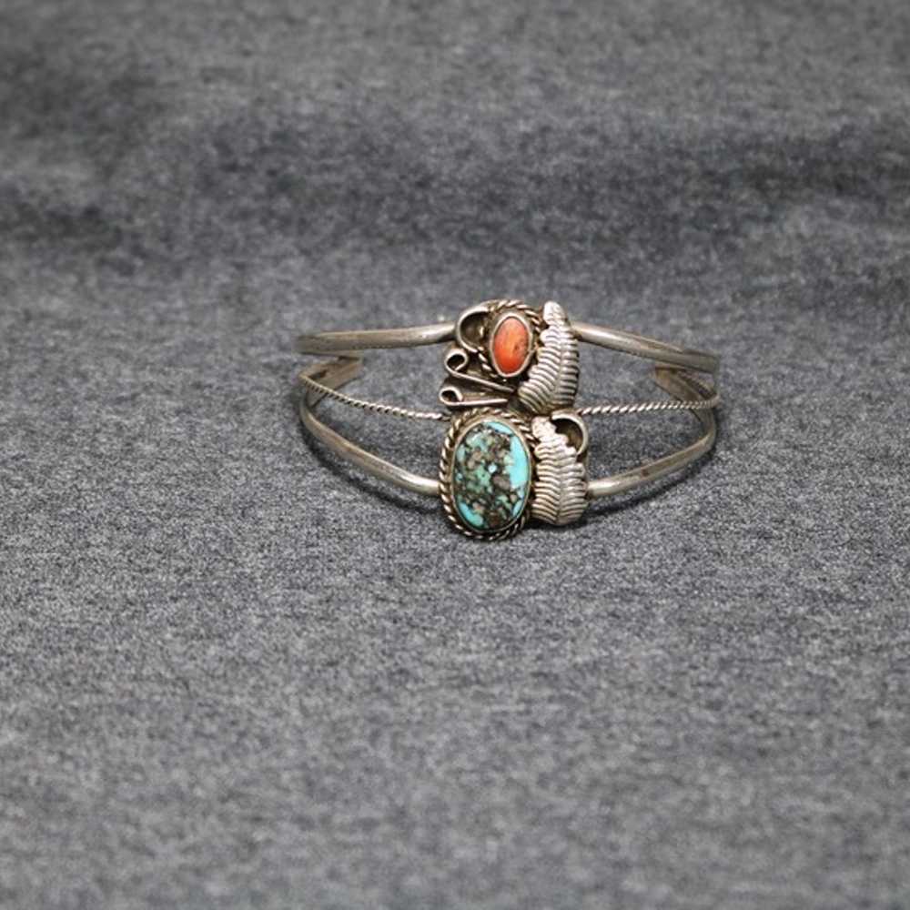 vintage handmade 925 sterling silver native turqu… - image 3