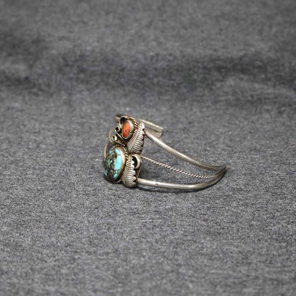 vintage handmade 925 sterling silver native turqu… - image 4