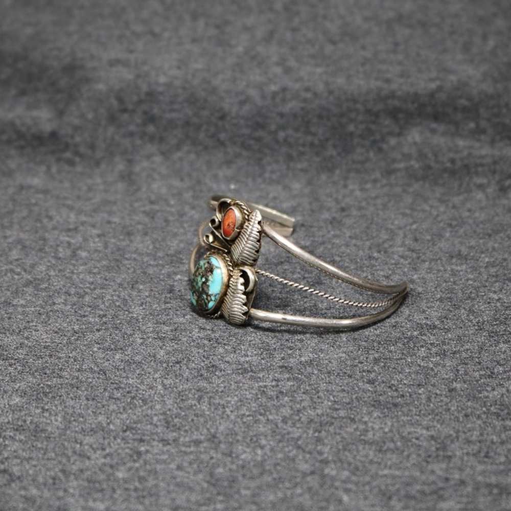 vintage handmade 925 sterling silver native turqu… - image 5