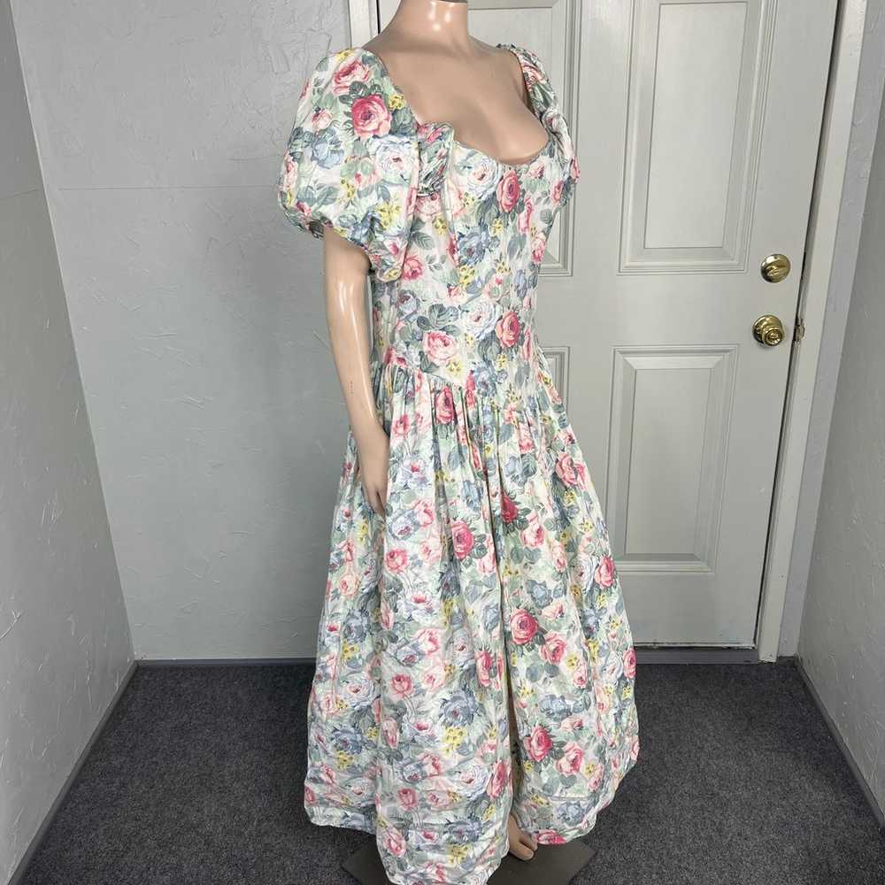 Vintage 80s Jessica McClintock Dress 14 Floral Pa… - image 6