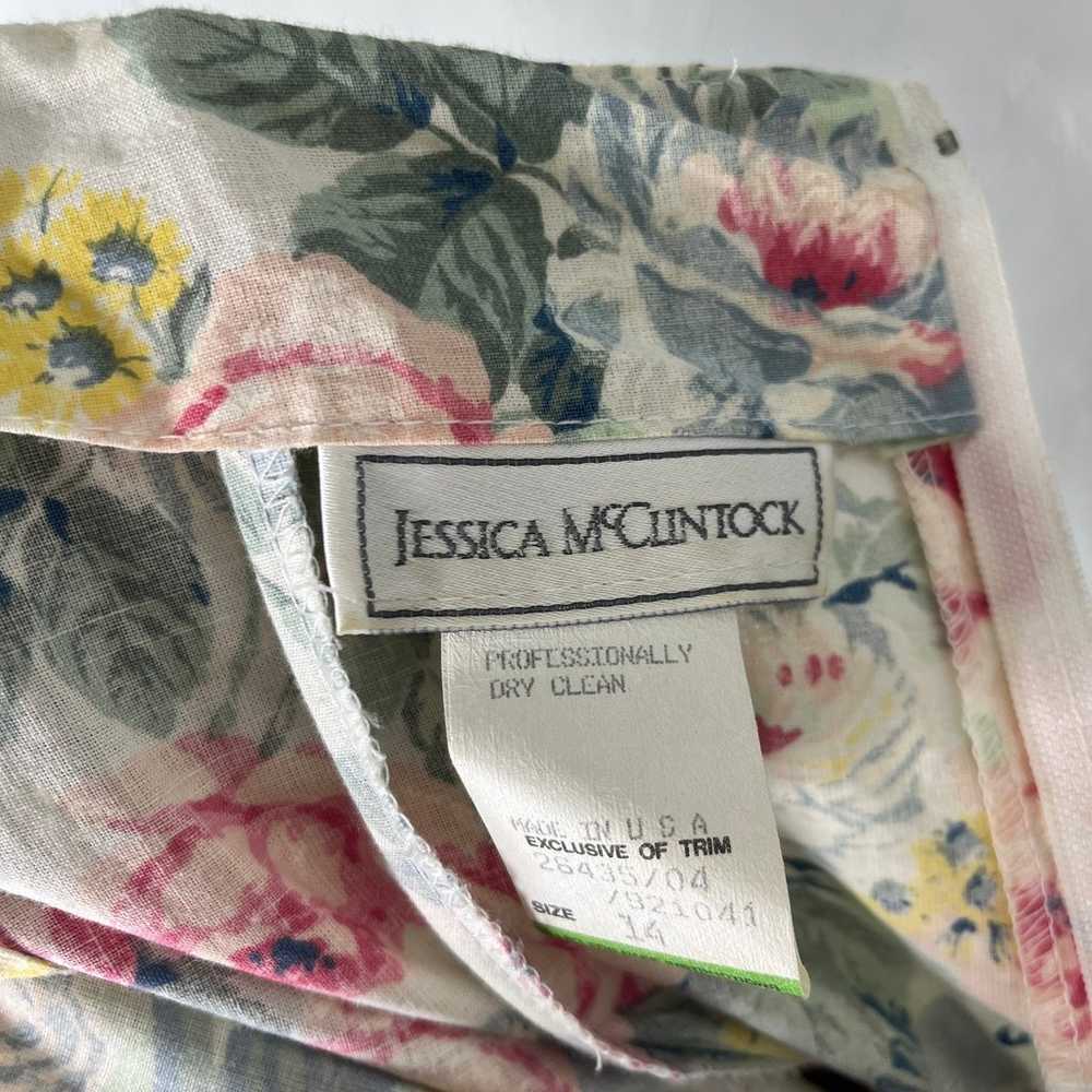 Vintage 80s Jessica McClintock Dress 14 Floral Pa… - image 7