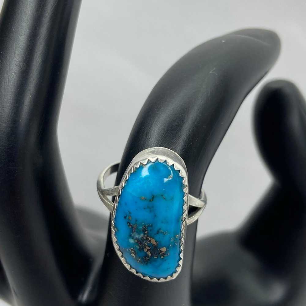 Vintage Navajo Kidney Shaped Turquoise with Pyrit… - image 8