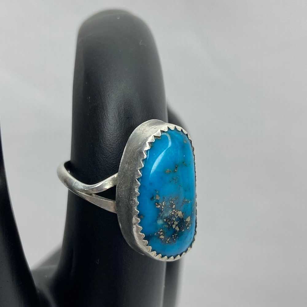 Vintage Navajo Kidney Shaped Turquoise with Pyrit… - image 9