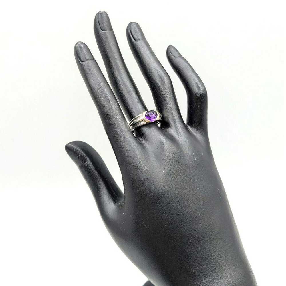 Tiffany Amethyst Combo Ring Size 11.5 925 750 Vin… - image 6