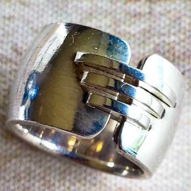 Emporio Armani リングスターリングシルバー 925シルバー 925 Sterling Silver Emporio Armani Statement Logo Ring Size