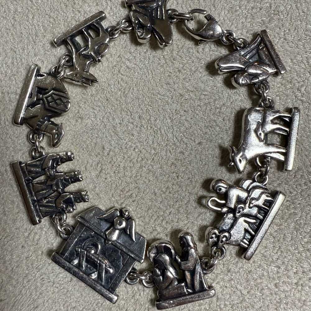 James Avery Sterling Silver Nativity Link Bracele… - image 1