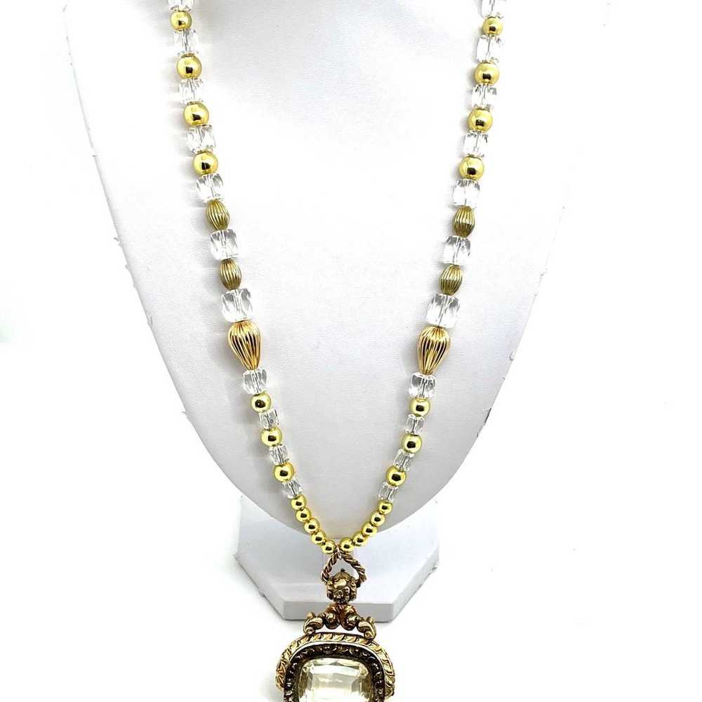 Vintage Citrine and Crystal Necklace - image 3