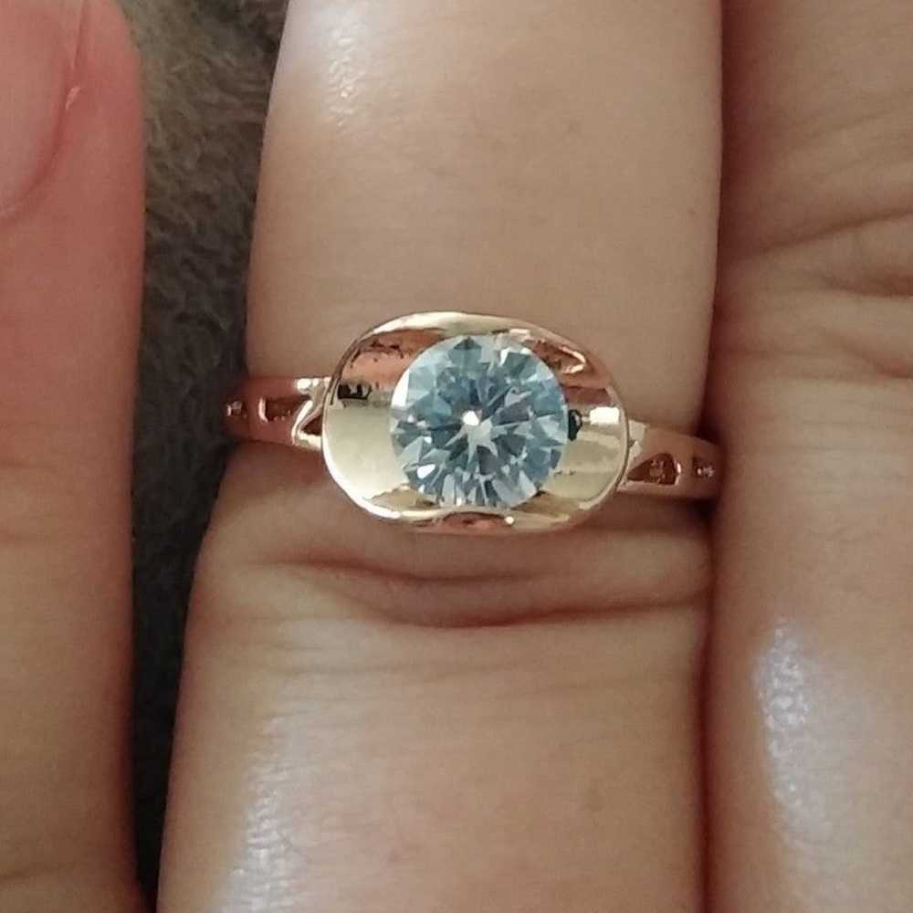 1 DAY SALE Vintage 14k Rose Gold Solitaire Round … - image 1