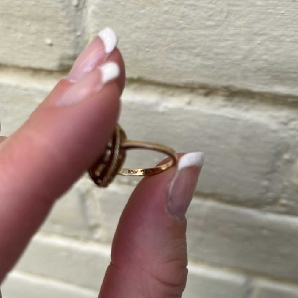 Vintage Tigers Eye 10k Gold Ring - image 11