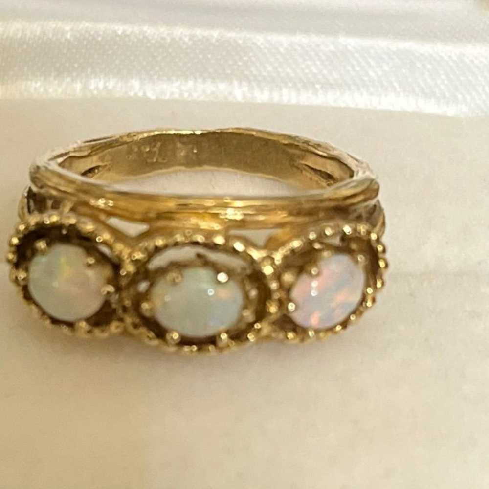 Vintage 14k gold and opal ring size 6.75 - image 5