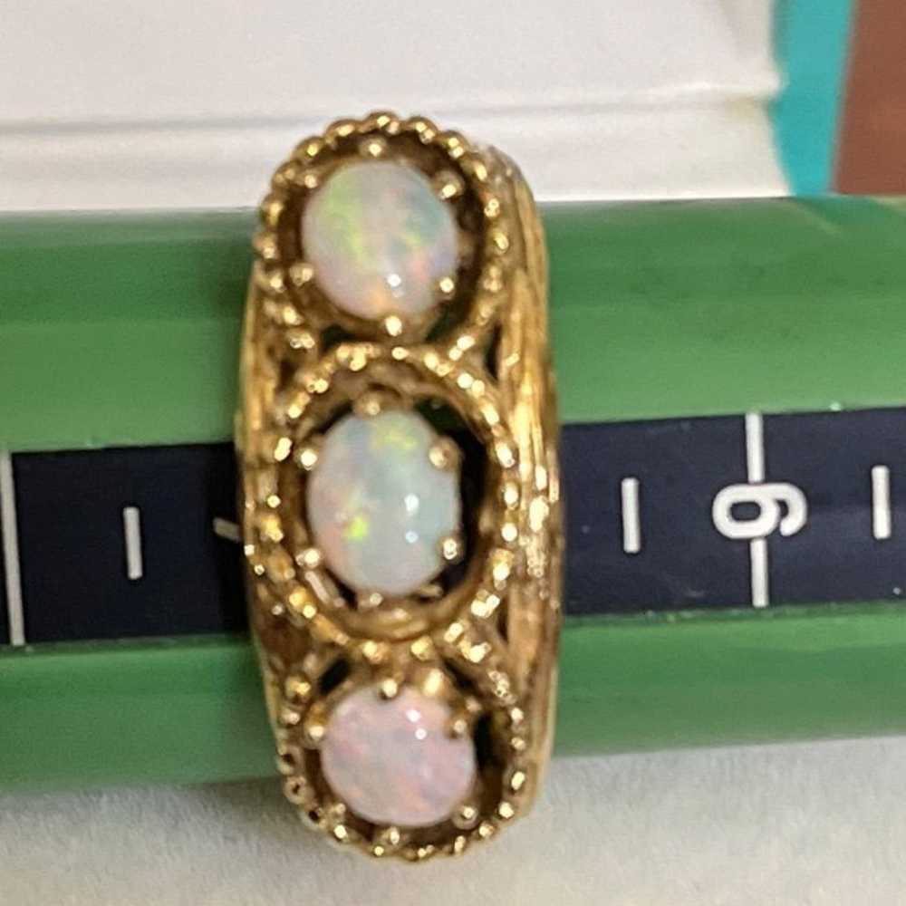 Vintage 14k gold and opal ring size 6.75 - image 8