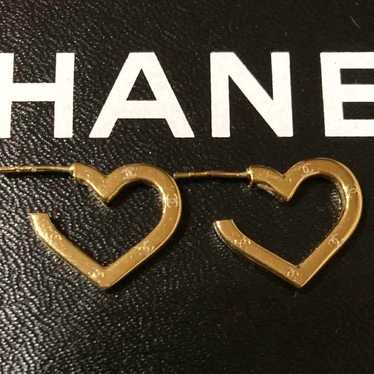 Chanel Vintage Gold Coco Mark Hoop Earrings