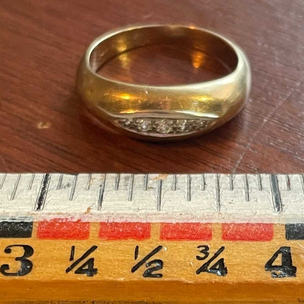 Vintage Yellow Gold Diamond Band Ring 10k Sz 7.25… - image 8