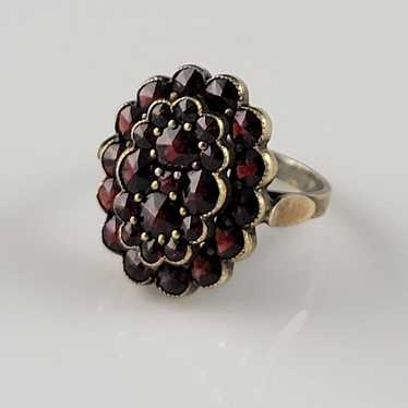 Antique Bohemian Garnet Ring-900 Silver