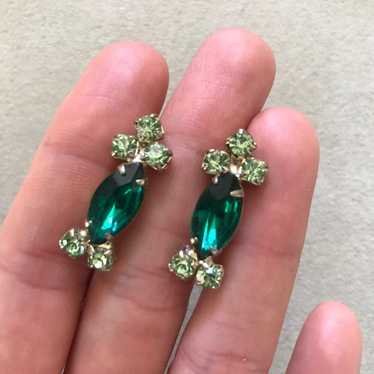 Precious Stone Screw Back Clip On Earrings Multic… - image 1