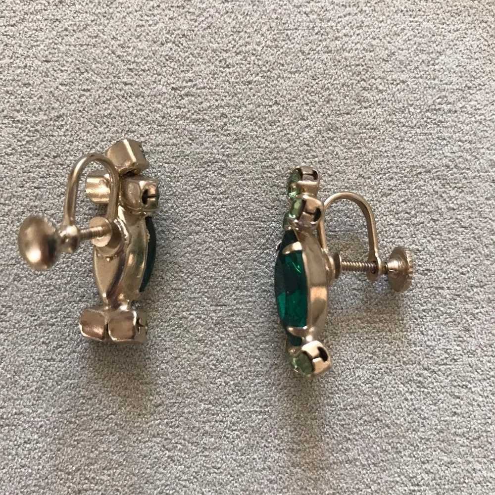 Precious Stone Screw Back Clip On Earrings Multic… - image 3