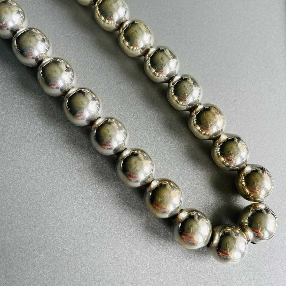 Vintage Taxco Mexico Sterling Silver Ball Beaded … - image 4