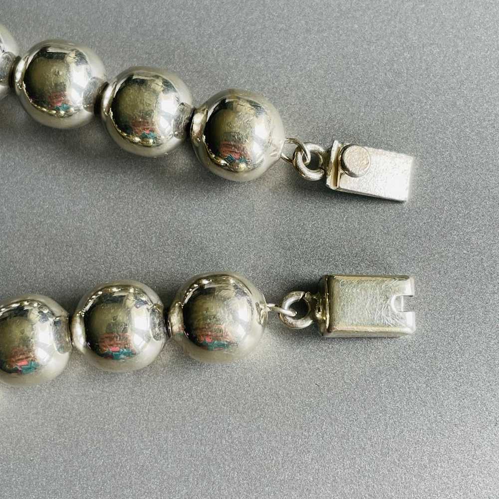 Vintage Taxco Mexico Sterling Silver Ball Beaded … - image 5