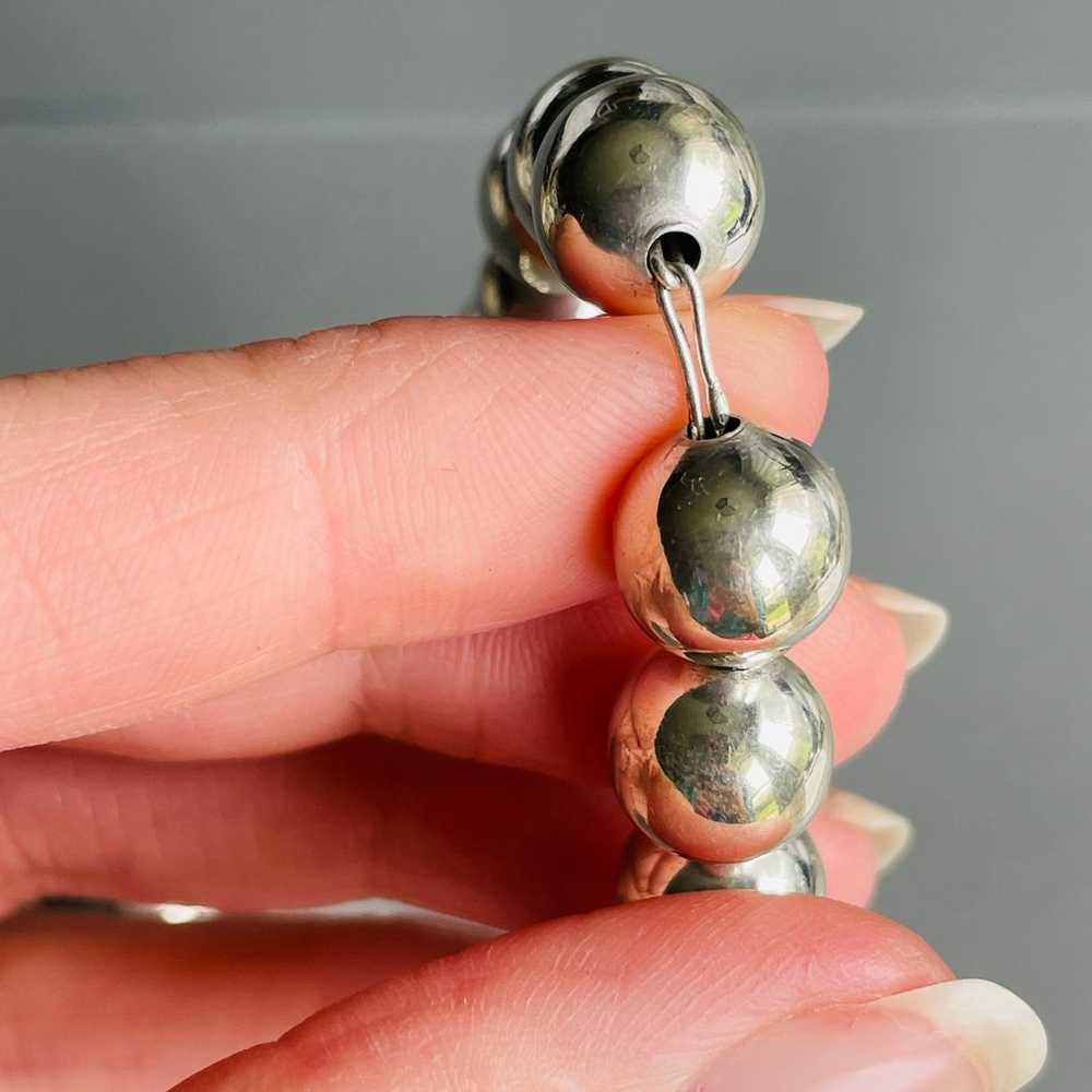 Vintage Taxco Mexico Sterling Silver Ball Beaded … - image 7