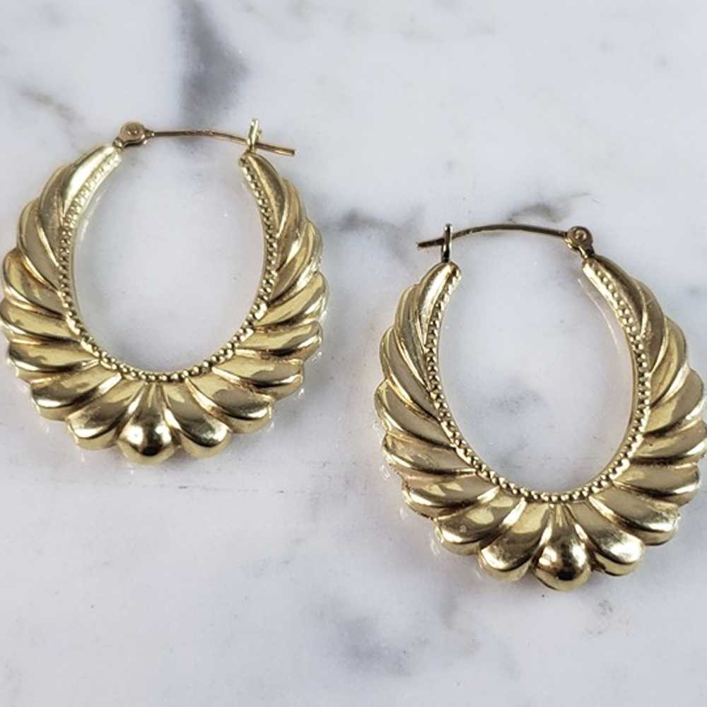 Womens Vintage Estate 14K Yellow Gold Earrings 2.… - image 2