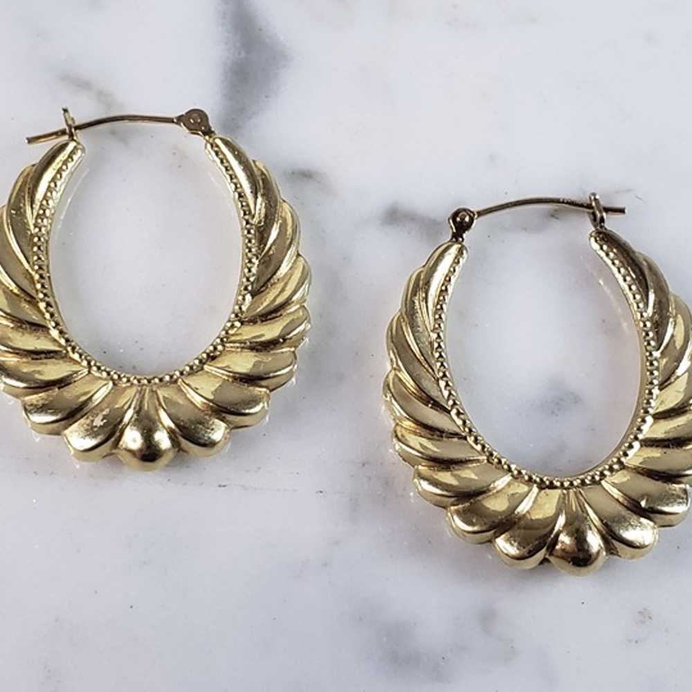 Womens Vintage Estate 14K Yellow Gold Earrings 2.… - image 3