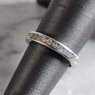 Womens Vintage Estate 14k White Gold Diamond Ring… - image 1