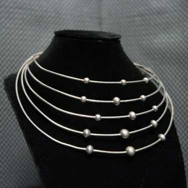 Vintage 50-60's Handmarde Sterling Silver Chokeer… - image 1