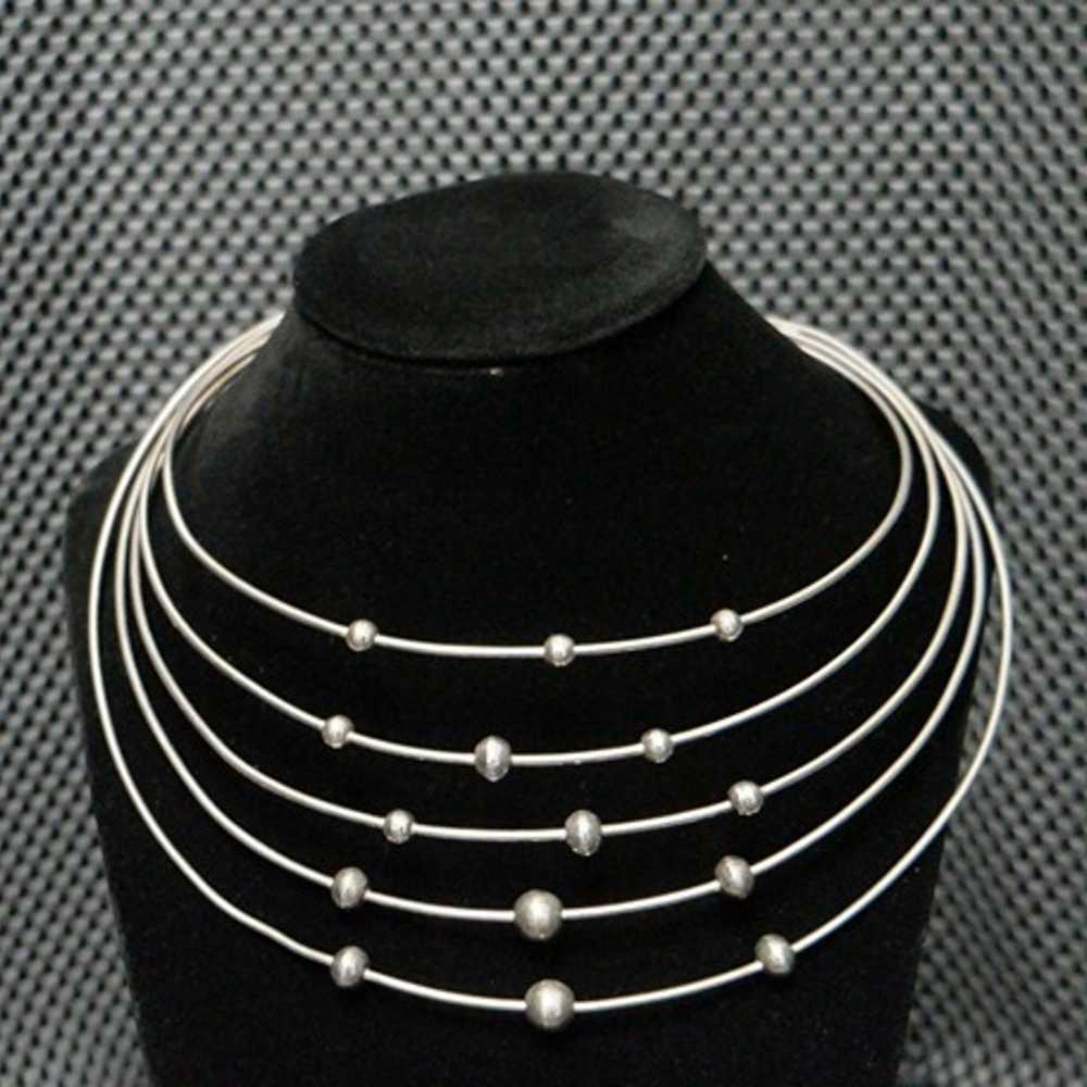 Vintage 50-60's Handmarde Sterling Silver Chokeer… - image 4