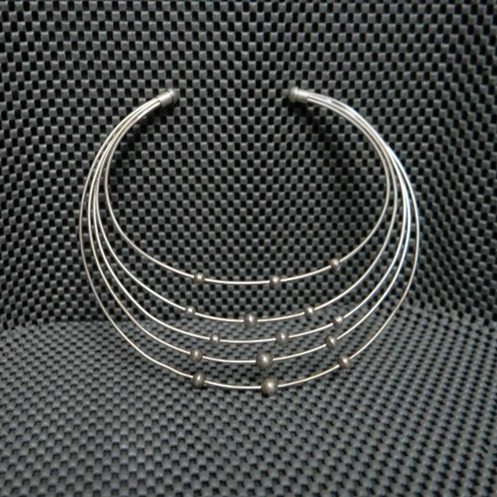 Vintage 50-60's Handmarde Sterling Silver Chokeer… - image 6