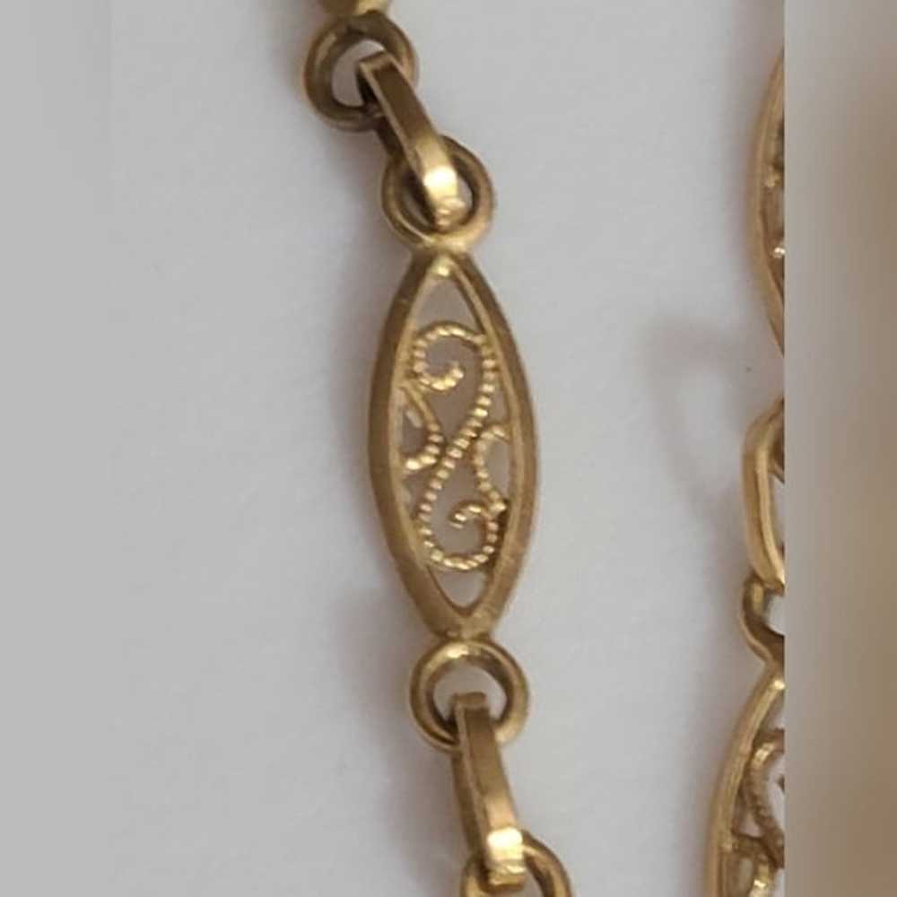 14k gold filigree scroll 9" bracelet yellow gold … - image 7