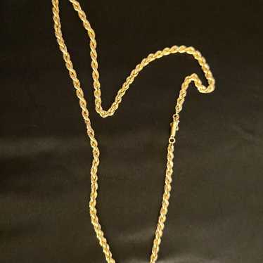 20 Inch Vintage Hollow Gold Rope Chain - image 1