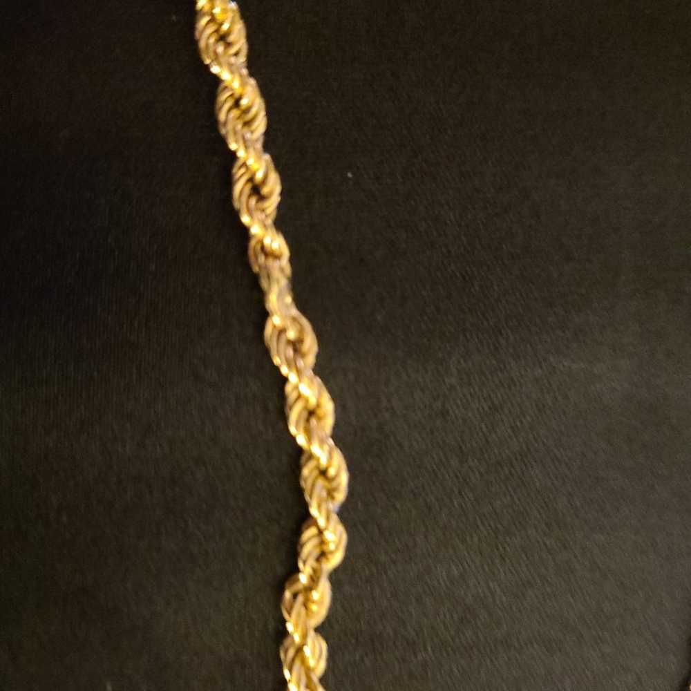 20 Inch Vintage Hollow Gold Rope Chain - image 2