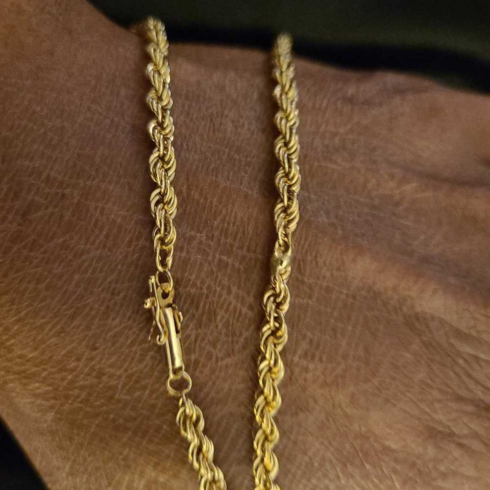 20 Inch Vintage Hollow Gold Rope Chain - image 6