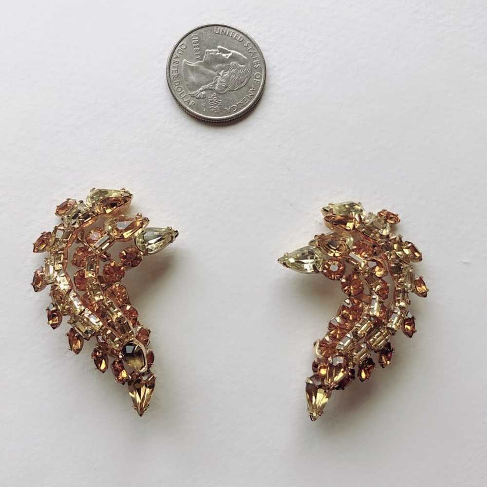 Vintage Signed Schreiner Clip-On Earrings gorgeous - image 1