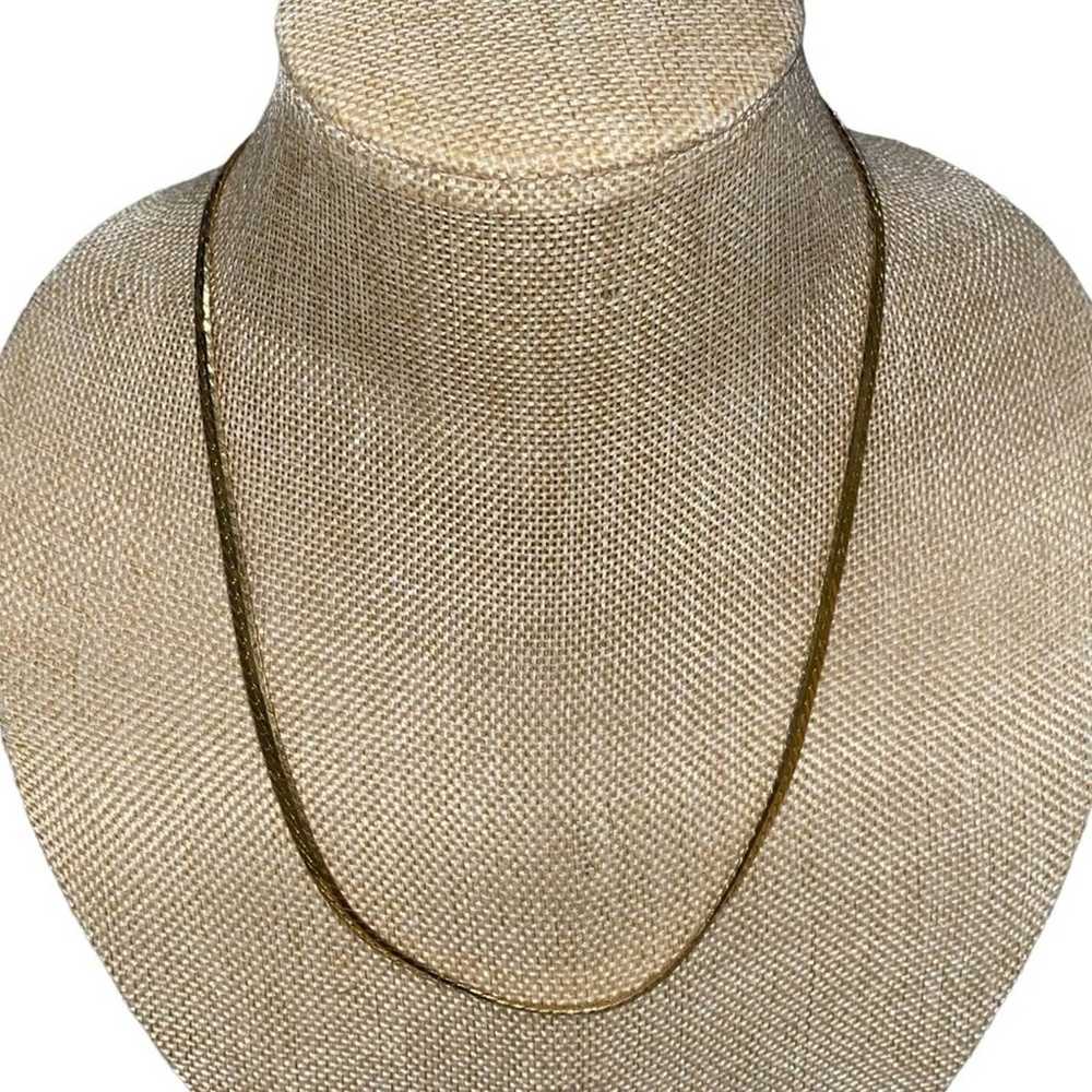 10K Yellow Gold Omega Necklace with Satin Finish - image 1