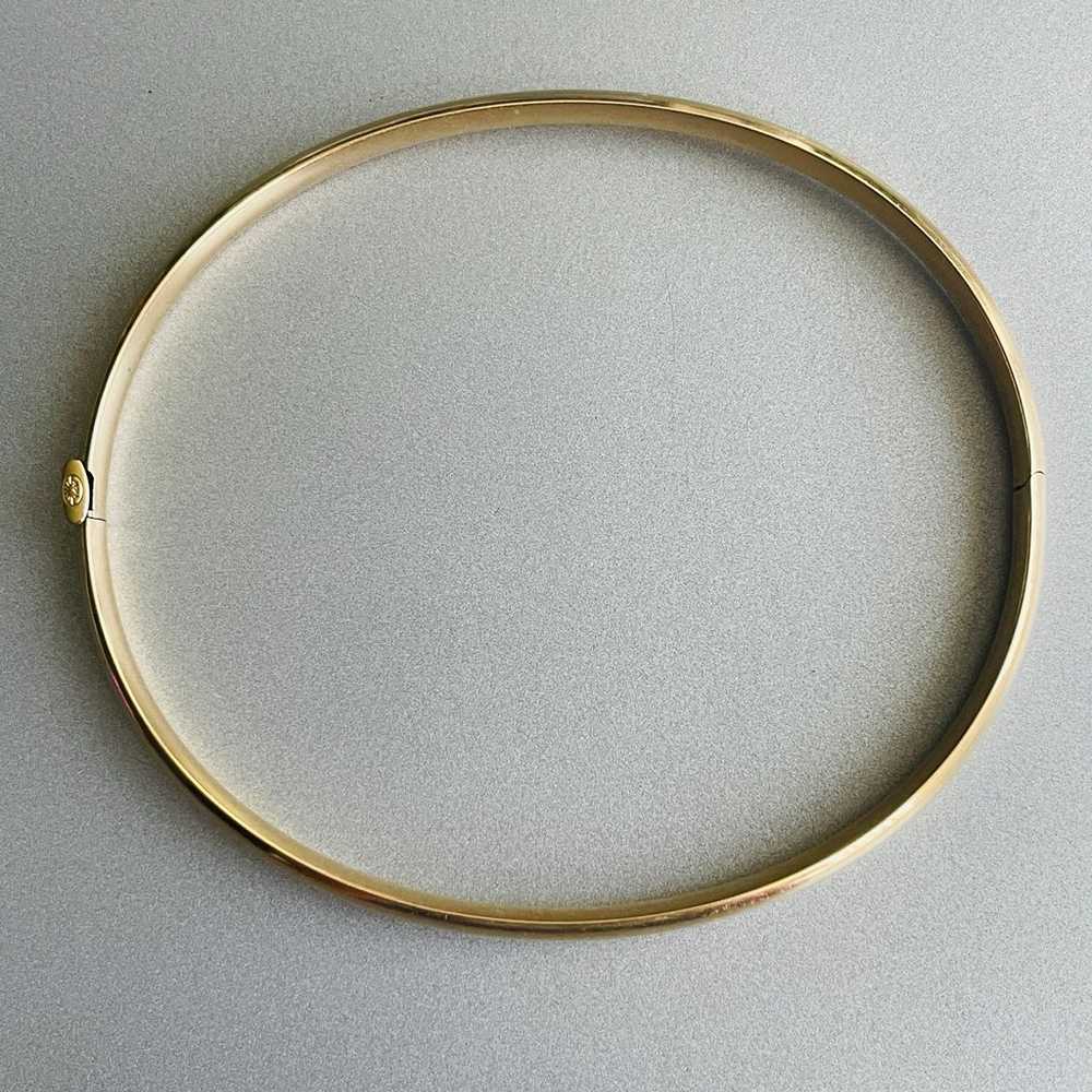 Solid 14k Yellow Gold Classic Bangle Bracelet Vin… - image 2