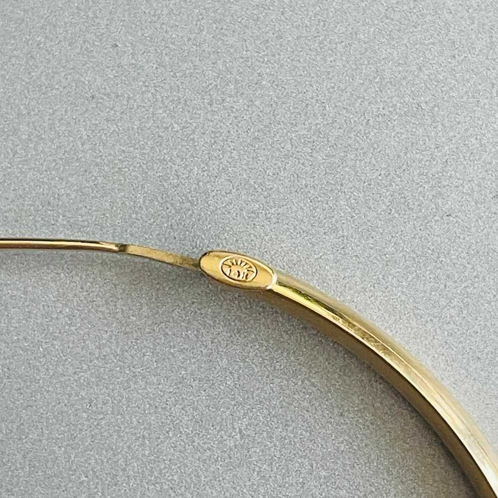 Solid 14k Yellow Gold Classic Bangle Bracelet Vin… - image 4