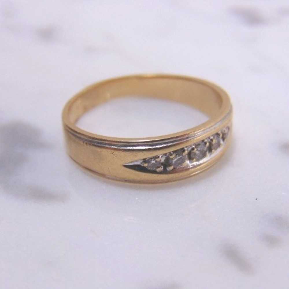 Womens 14k Yellow Gold Diamond Ring - image 4